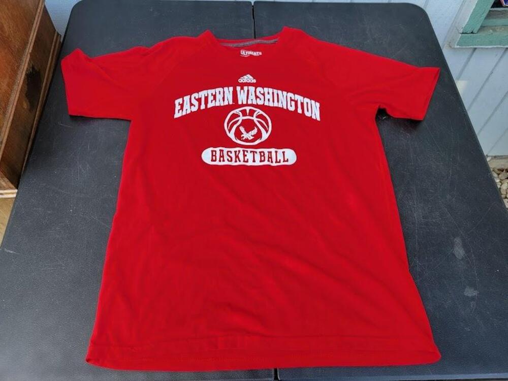Eastern Washington Shirt Mens Large Red NCAA Basketball Adidas Ultimate Tee Poly
